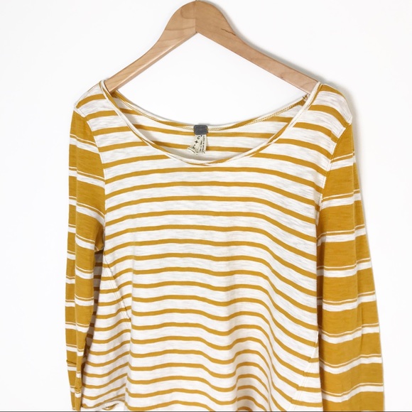 FREE PEOPLE We The Free Mix It Stripe Mustard Top - Picture 3 of 8
